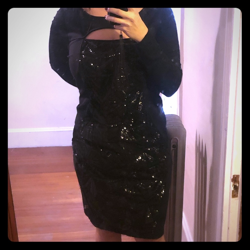 Peekaboo sequin body con dress